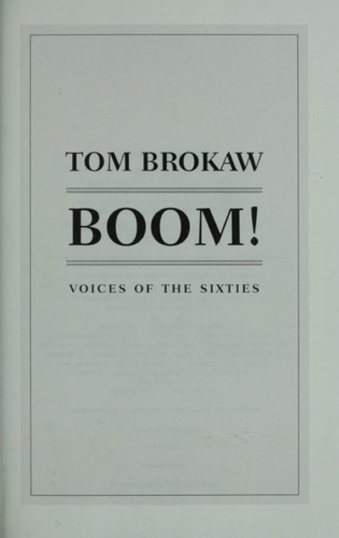 Cover of Boom!: Voices of the Sixties—Personal Reflections on the '60s and Today