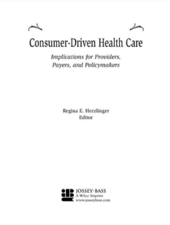 Cover of Consumer Driven Health Care