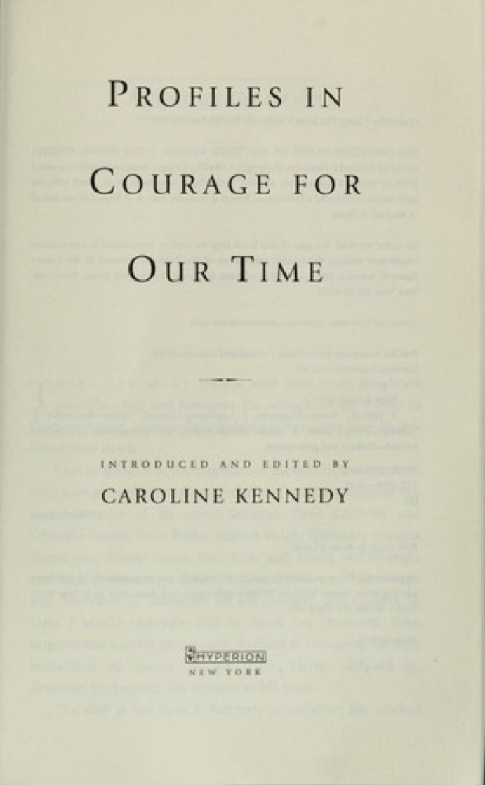 Cover of Profiles in Courage for Our Time